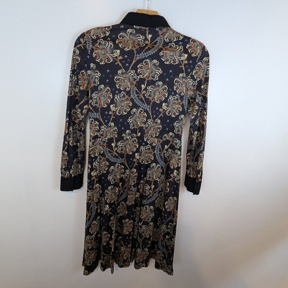 Brooks Brothers Blue/Brown Printed Dress, Sz M - Picture 2 of 6